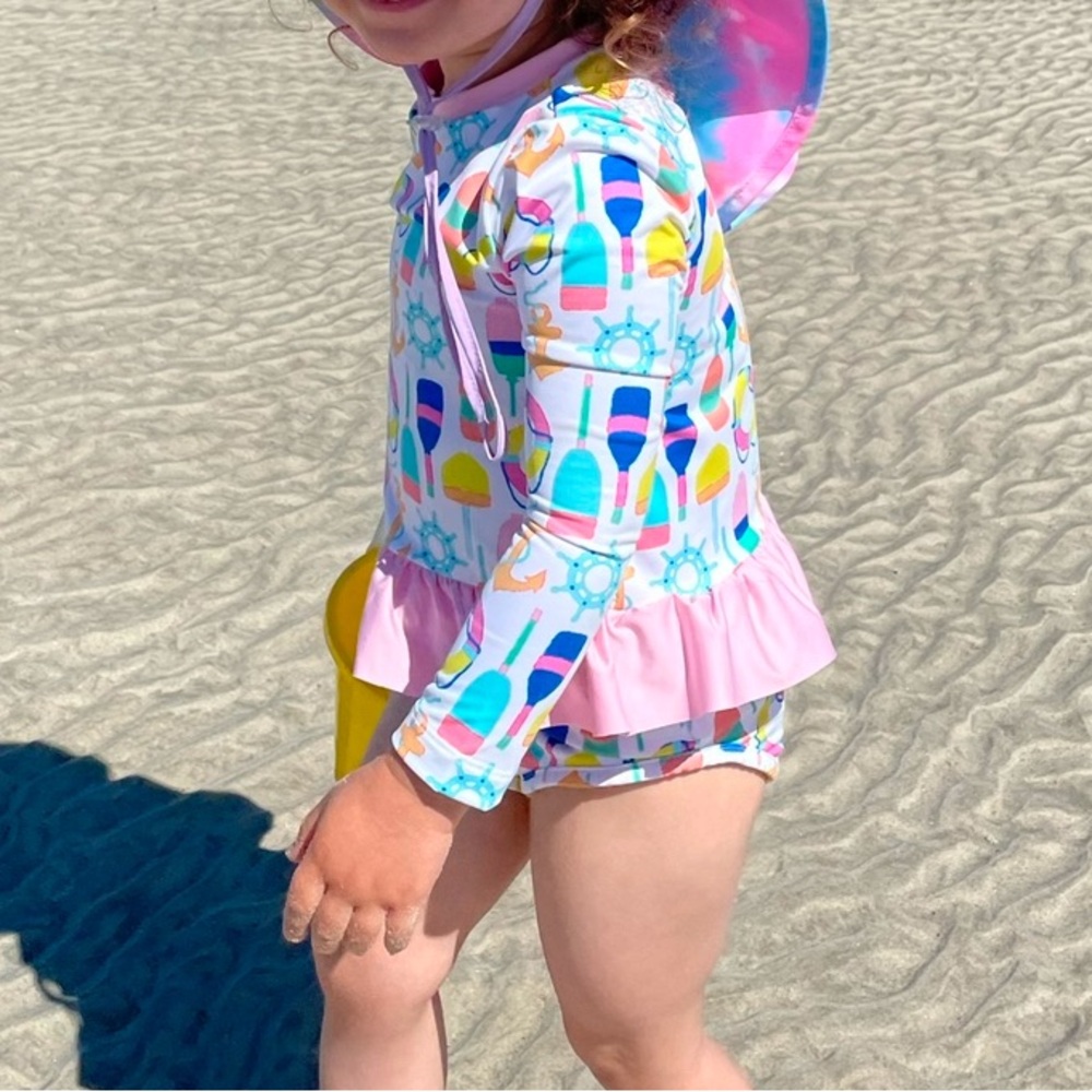 Smockingbird Nautical Rash Guard Swim Suit